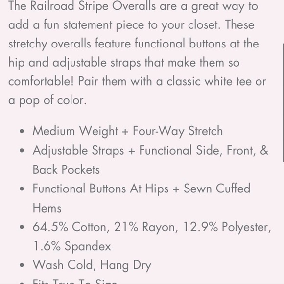 Judy Blue Women’s 3X Striped Railroad Overalls NWT - Picture 2 of 5